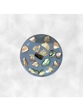 Vintage Abalone Shell Lucite Trivet by New Designs Inc